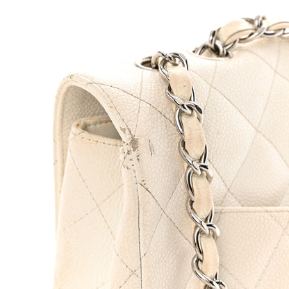 Chanel Caviar Quilted Jumbo Single Flap White 18 of 21