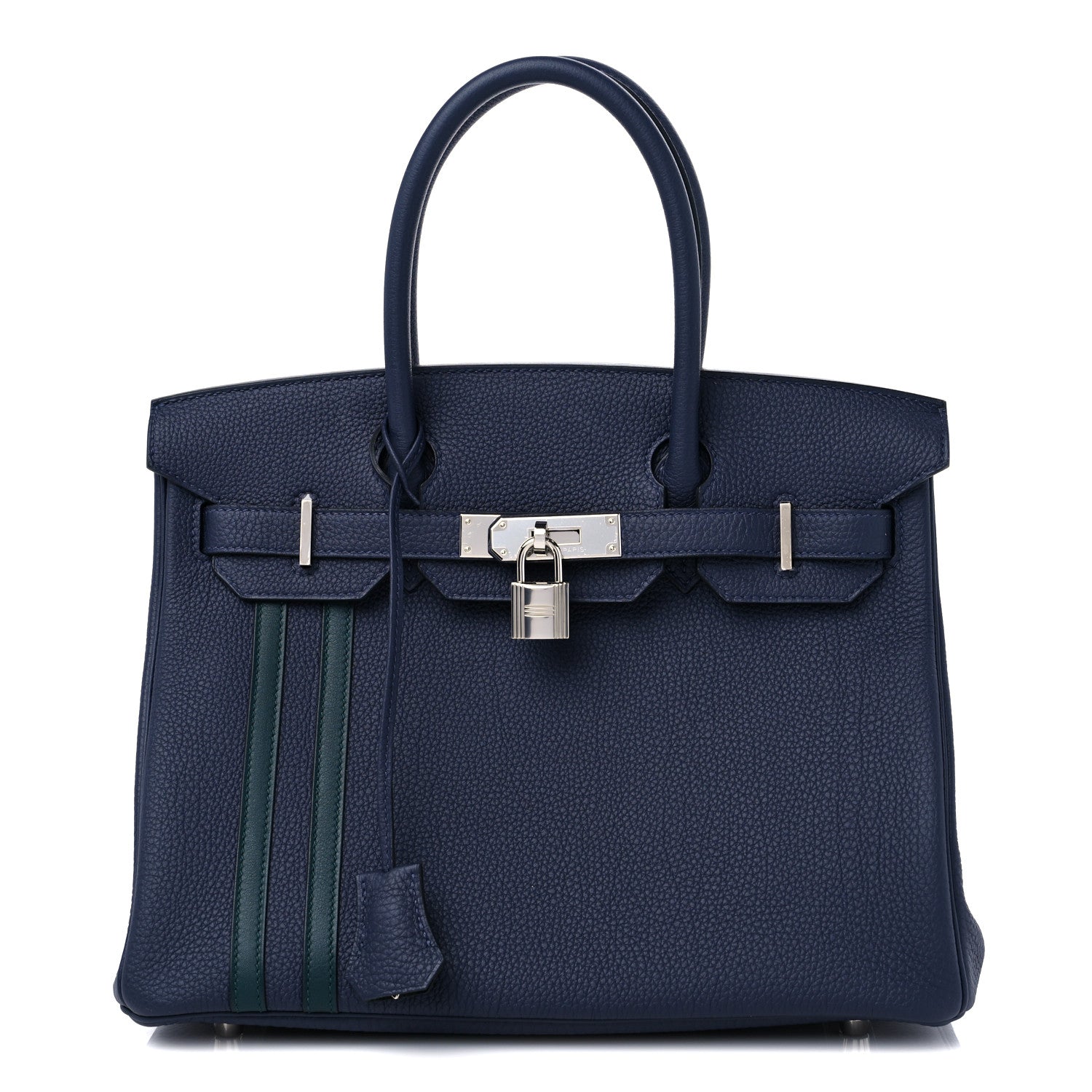 Hermes Togo Swift Officier Birkin 30 Bleu Nuit Vert Cypress 1 of 10