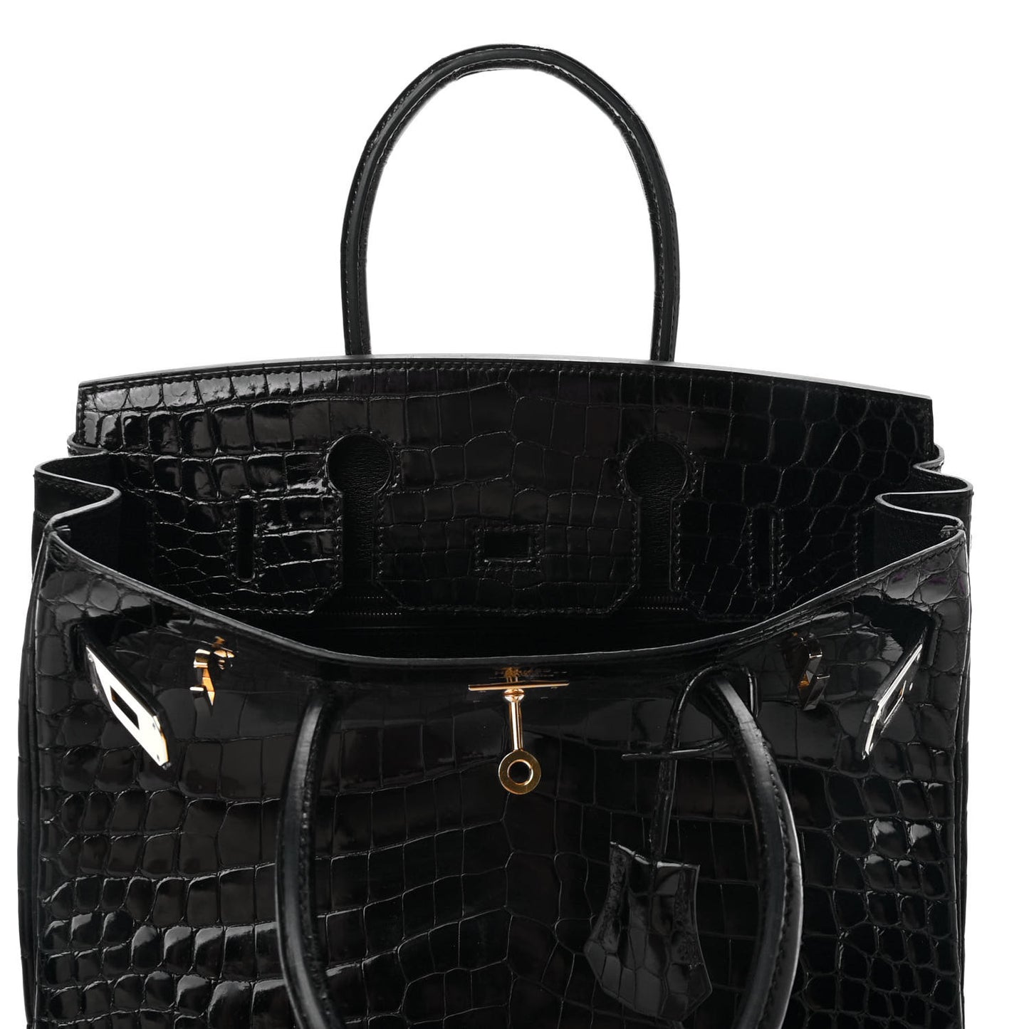 Shiny Niloticus Crocodile Birkin 30 Black
