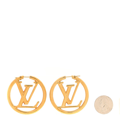 Louis Vuitton Metal Louise Hoop Earrings Gold 2 of 5