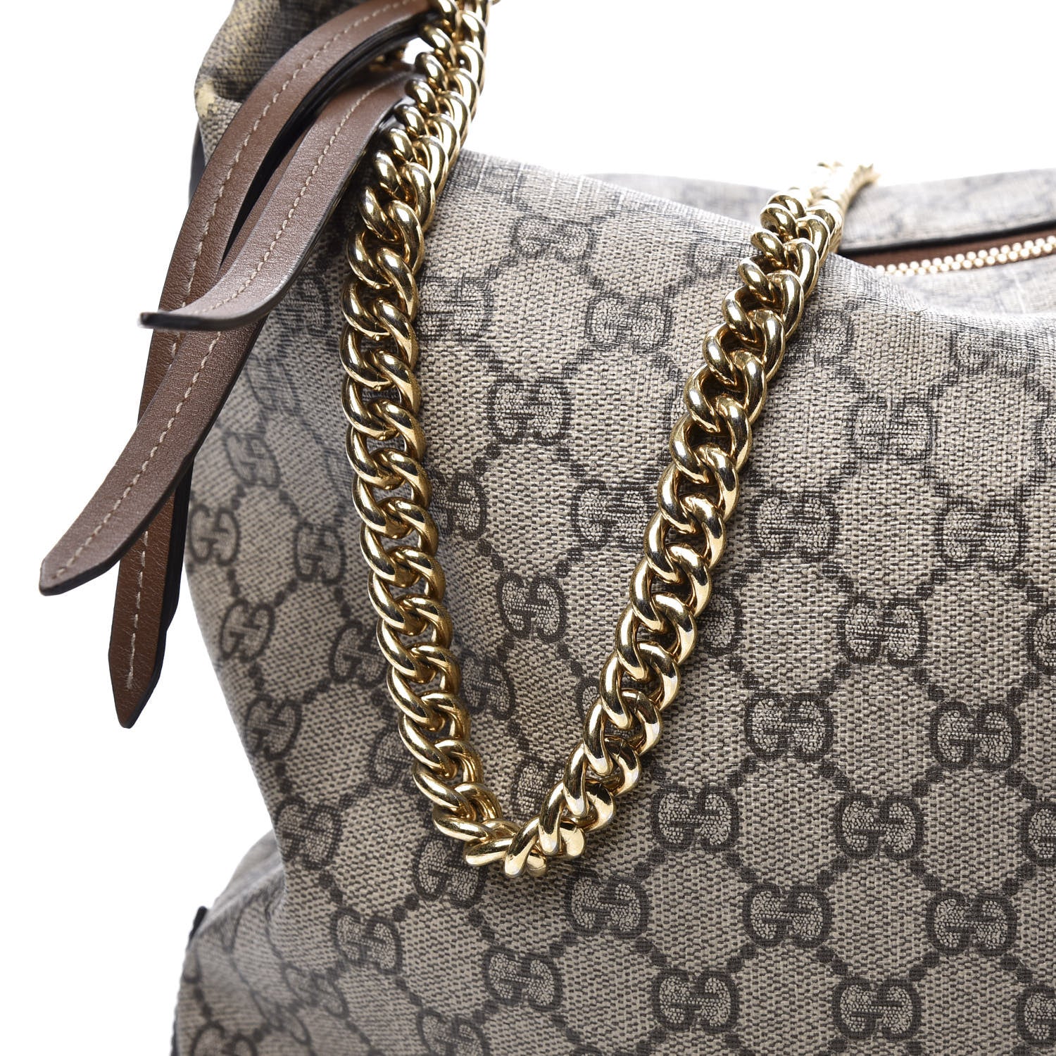 Gucci GG Supreme Monogram Large Linea A Hobo Light Brown 10 of 10