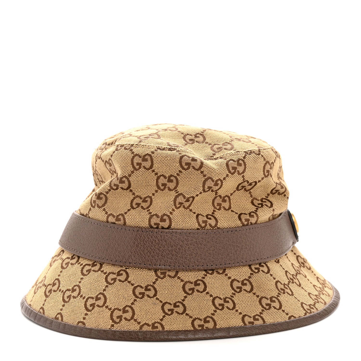 Gucci Monogram Textured Dollar Calfskin GG Jago Bucket Hat S Cacao Beige Cacao Beige 3 of 10