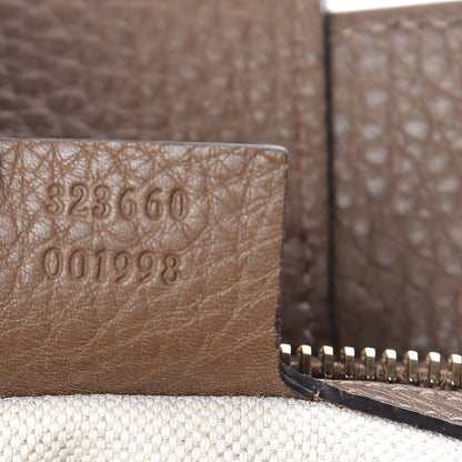 Gucci Pebbled Calfskin Medium Bamboo Shopper Tote Acero 8 of 12
