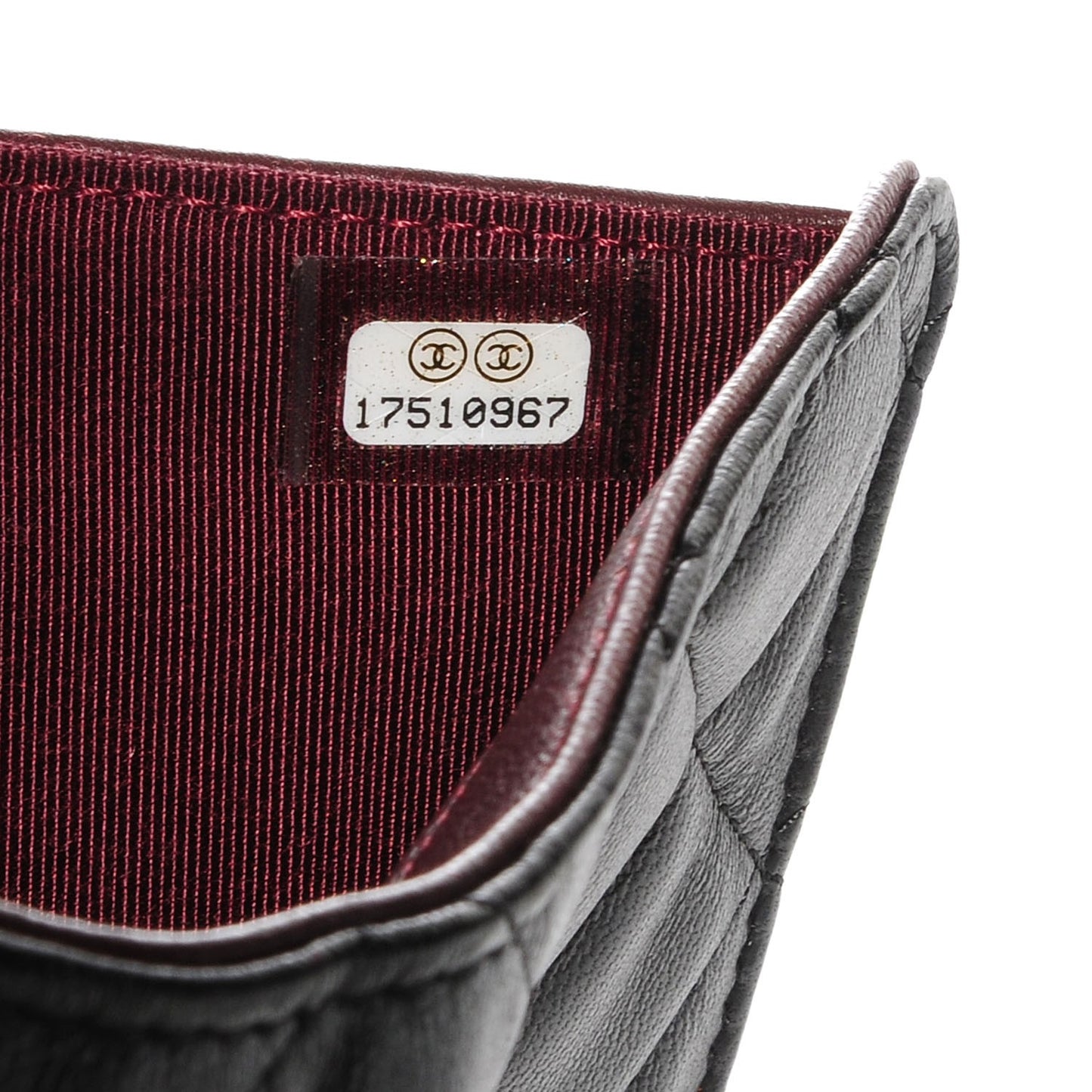 Lambskin Quilted Large Zip Pocket Wallet Black