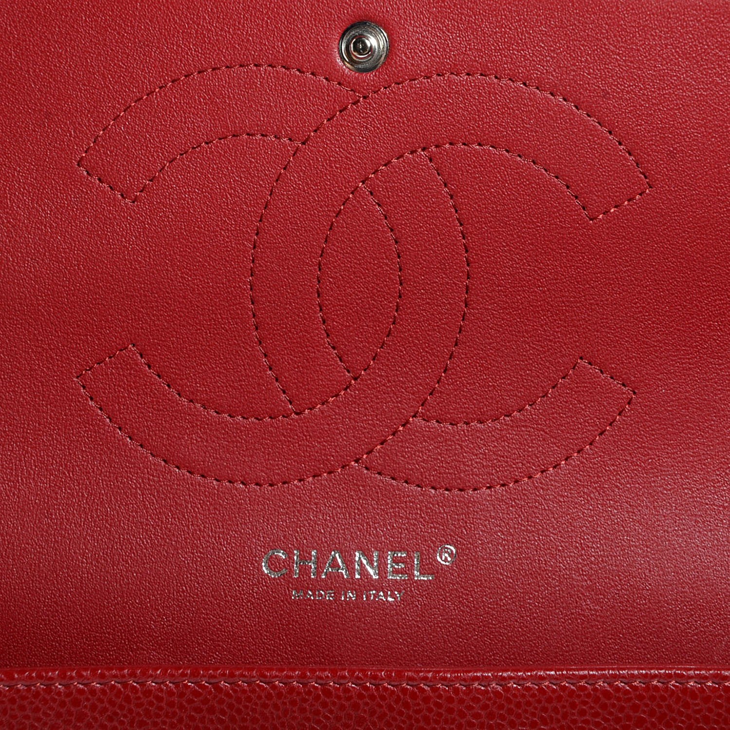 Chanel Caviar Quilted Jumbo Double Flap Red 6 of 8