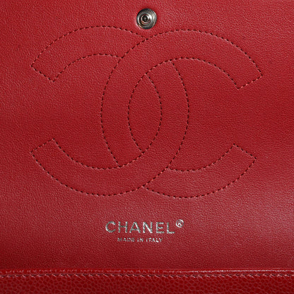 Chanel Caviar Quilted Jumbo Double Flap Red 6 of 8