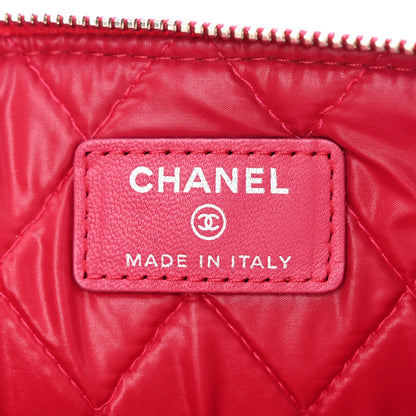 Chanel Patent Calfskin Quilted Valentine Hearts Medium O Cosmetic Case Red 6 of 7