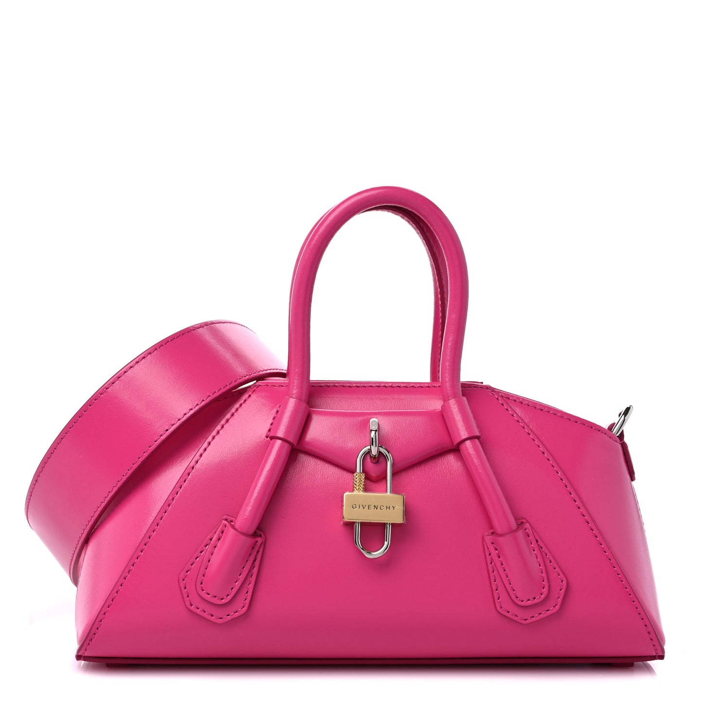 Box Calfskin Mini Antigona Stretch Neon Pink
