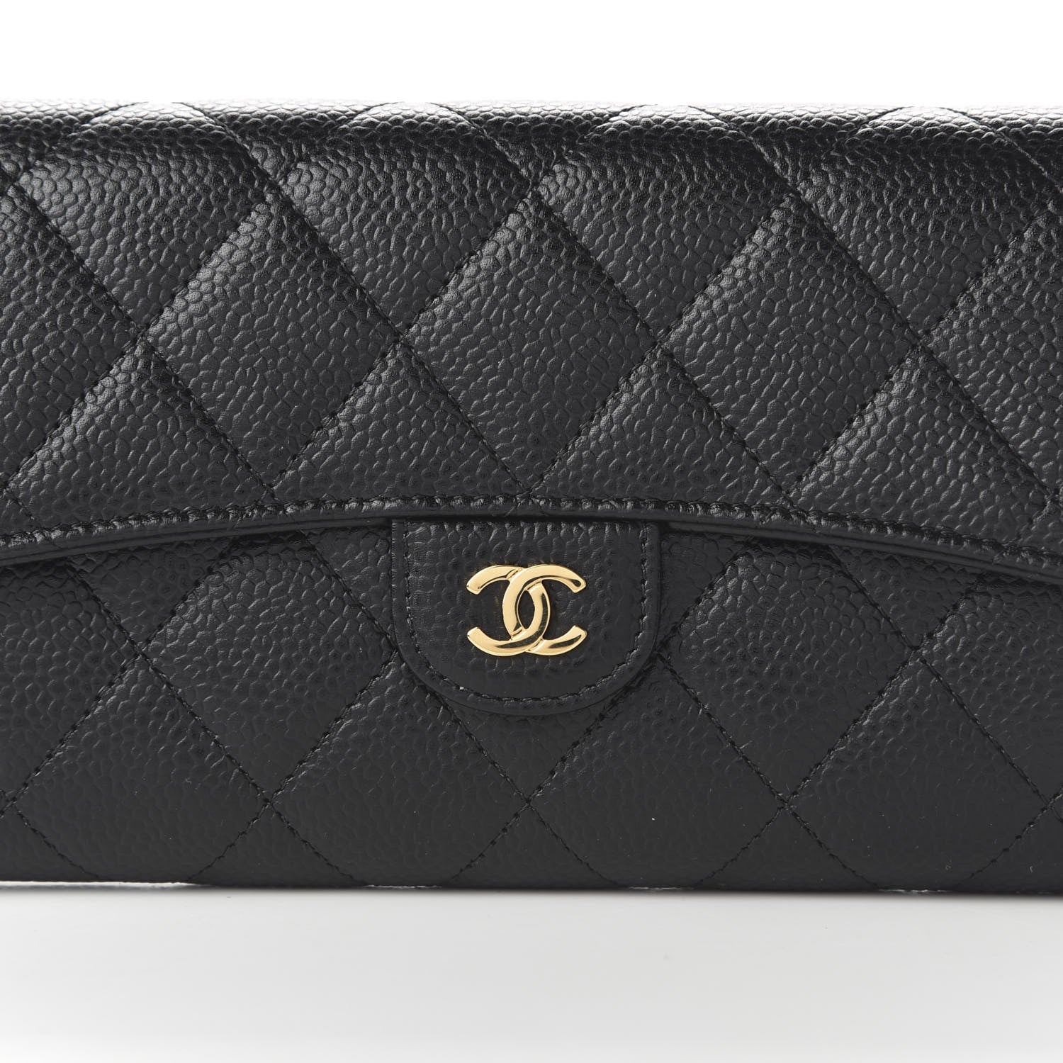 Chanel Caviar Quilted Large Gusset Flap Wallet Black 10 of 11