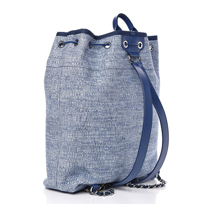 Chanel Canvas Large Deauville Backpack Blue 3 of 10