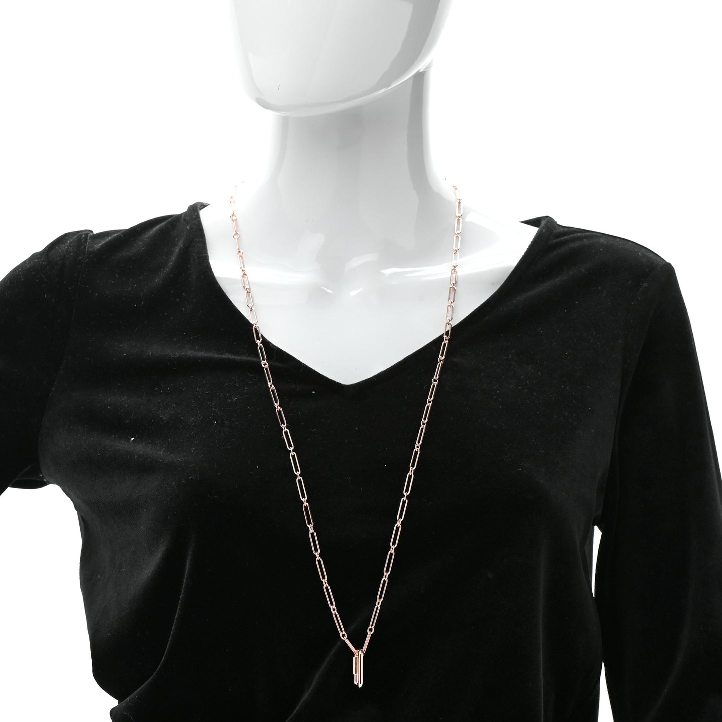 Permabrass Curiosite Long Necklace Rose Gold