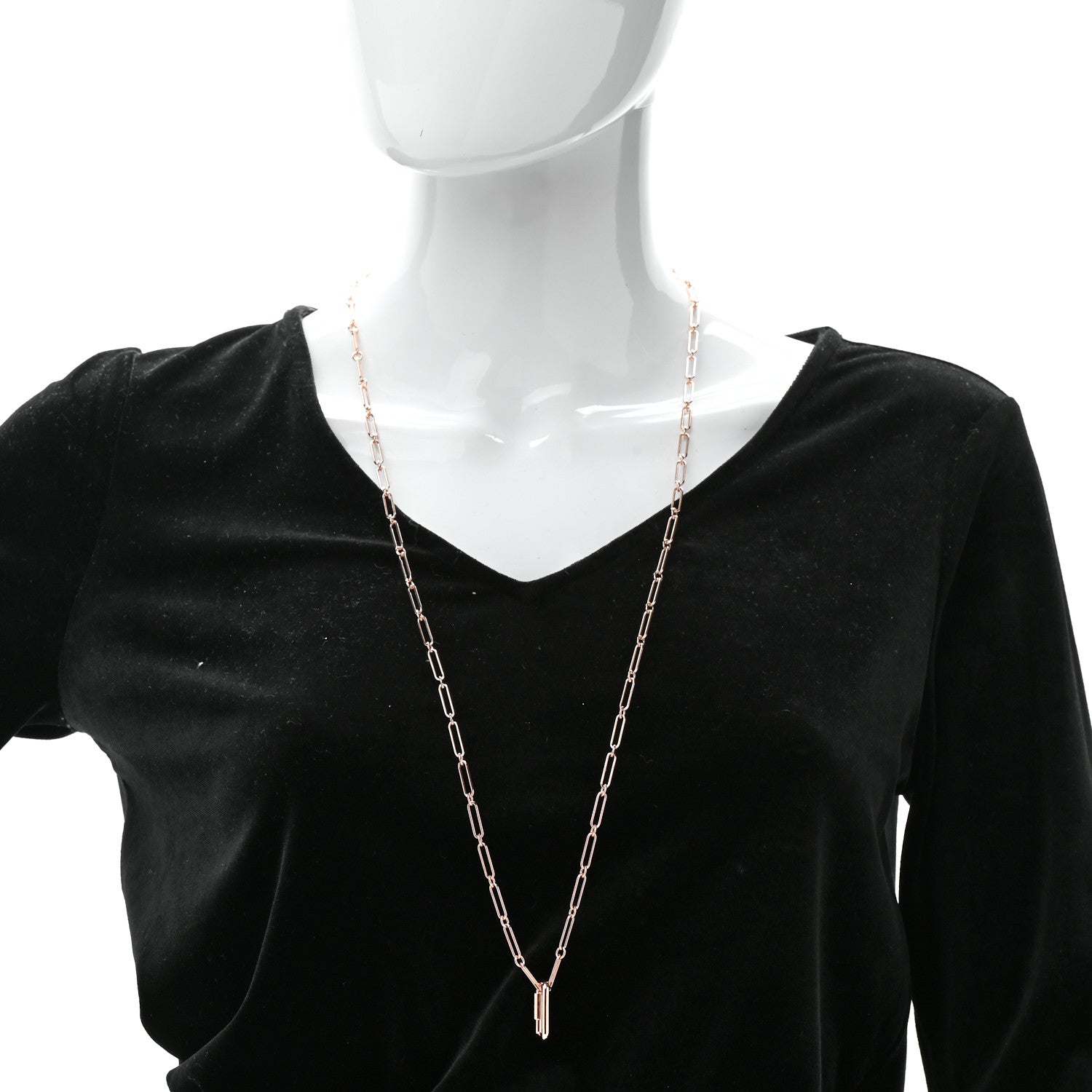 Hermes Permabrass Curiosite Long Necklace Rose Gold 2 of 8