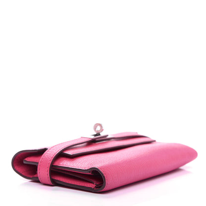 Hermes Chevre Mysore Medium Kelly Wallet Rose Shocking 4 of 7