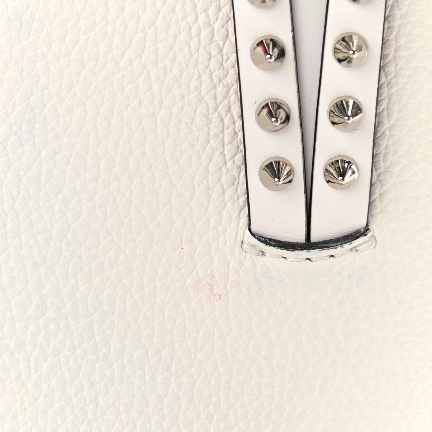 Calfskin Spikes Mini North South Cabata Tote White