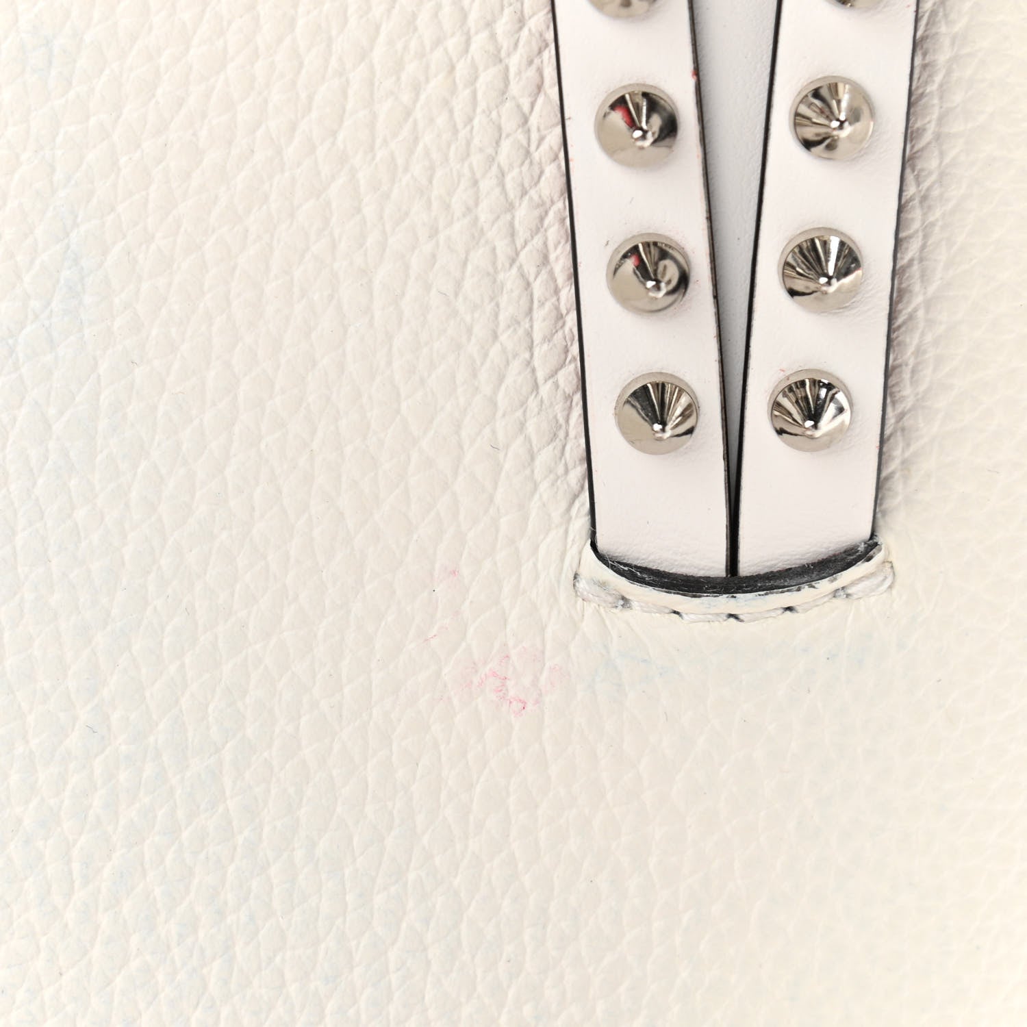 Christian Louboutin Calfskin Spikes Mini North South Cabata Tote White 11 of 13