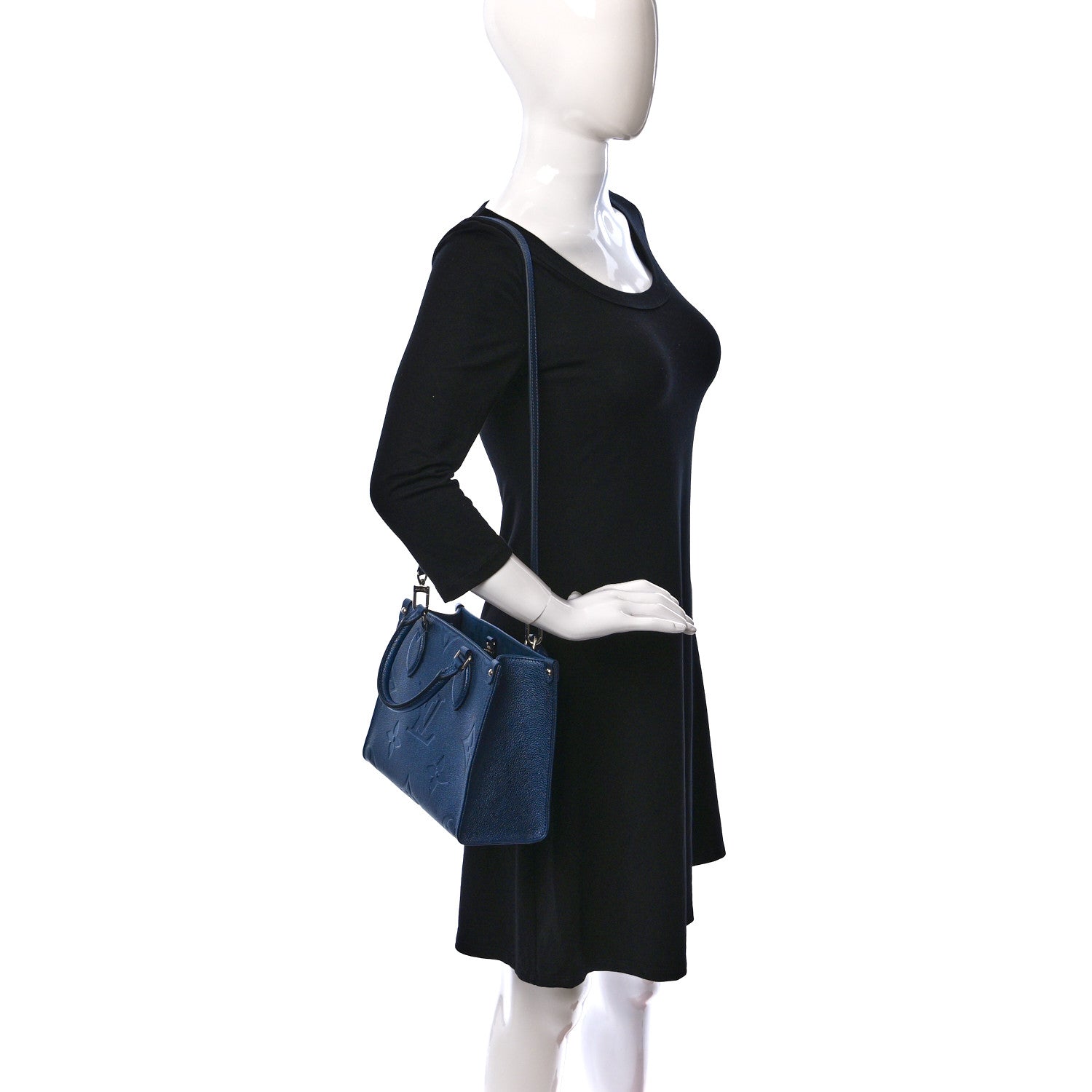 Louis Vuitton Metallic Empreinte Monogram Giant Onthego PM Navy Nacre 2 of 8