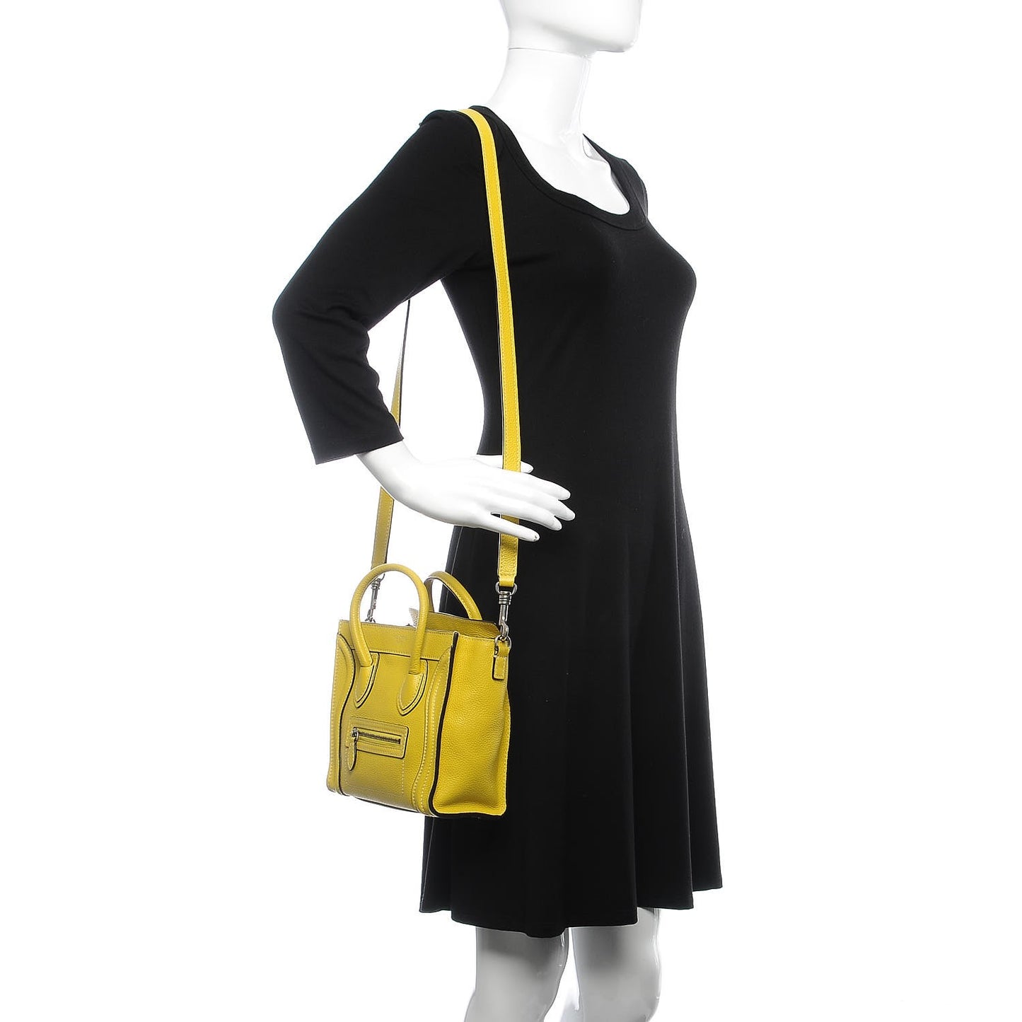 Drummed Calfskin Nano Luggage Citron