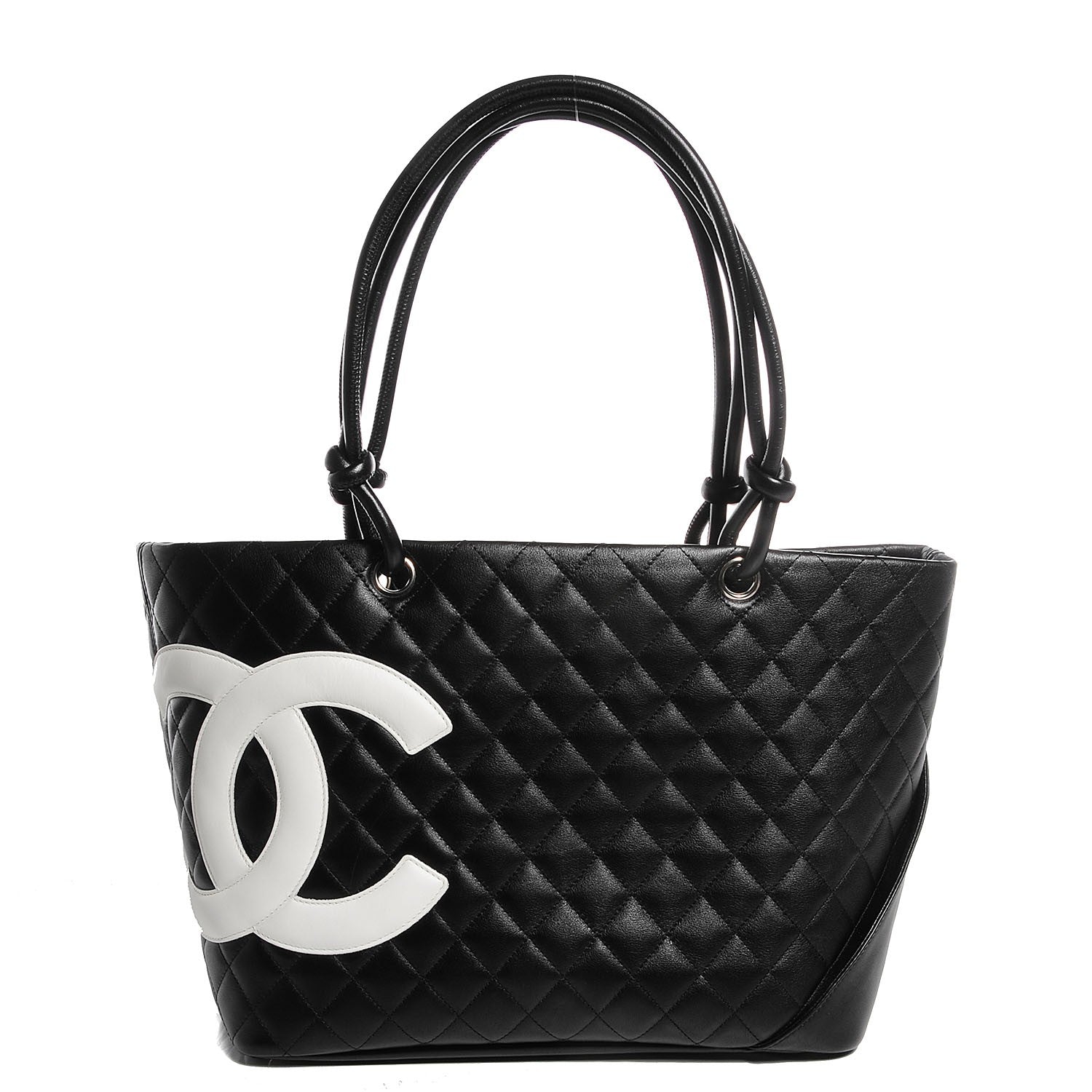 Chanel Calfskin Quilted Large Cambon Tote Black White 1 of 7