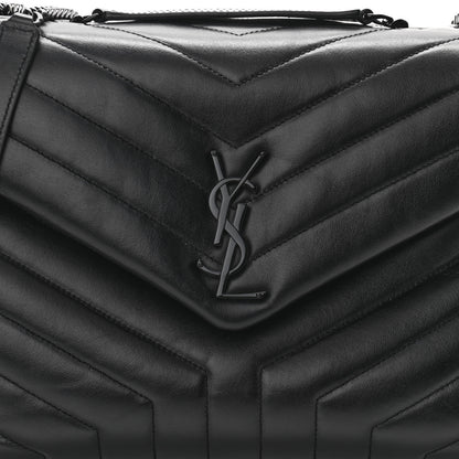 Saint Laurent Calfskin Y Quilted Monogram Medium Loulou Chain Satchel Black 8 of 10