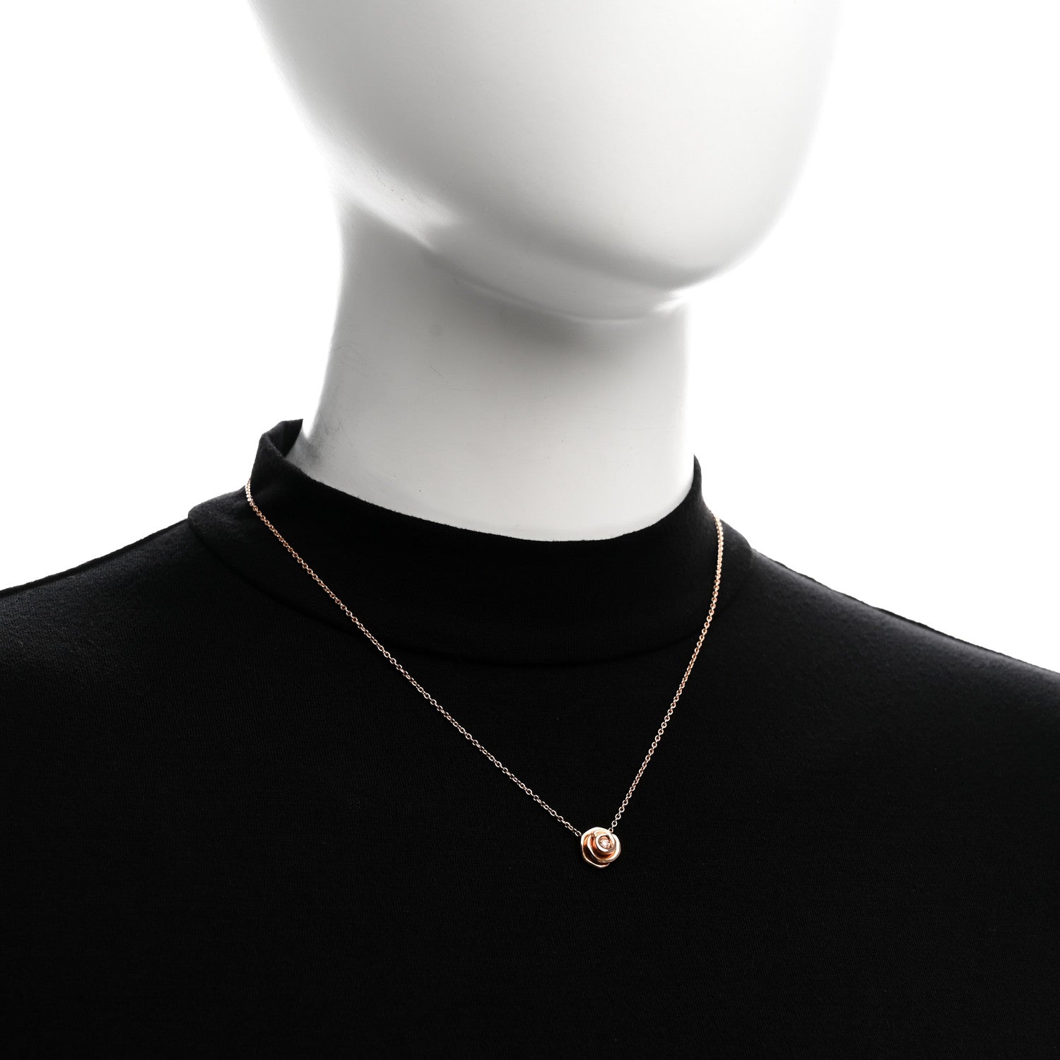 Christian Dior 18K Rose Gold Diamond Small Rose Couture Necklace 2 of 5
