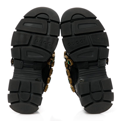 Gucci X SEGA Mesh Suede Calfskin Removable Crystals Womens Flashtrek Sneakers 37.5 Black Silver 5 of 8