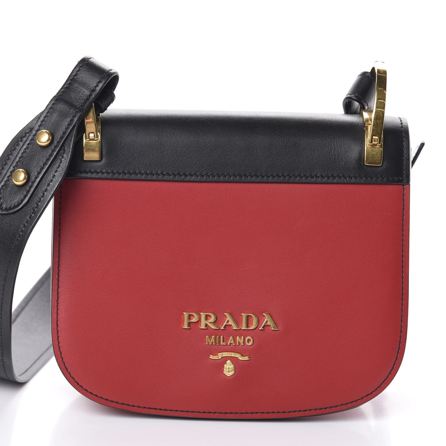 City Calfskin Pionniere Saddle Bag Fuoco Black