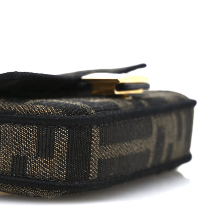 Fendi Fabric Jacquard FF 1974 Nano Baguette Charm Tobacco Moro Black 9 of 11