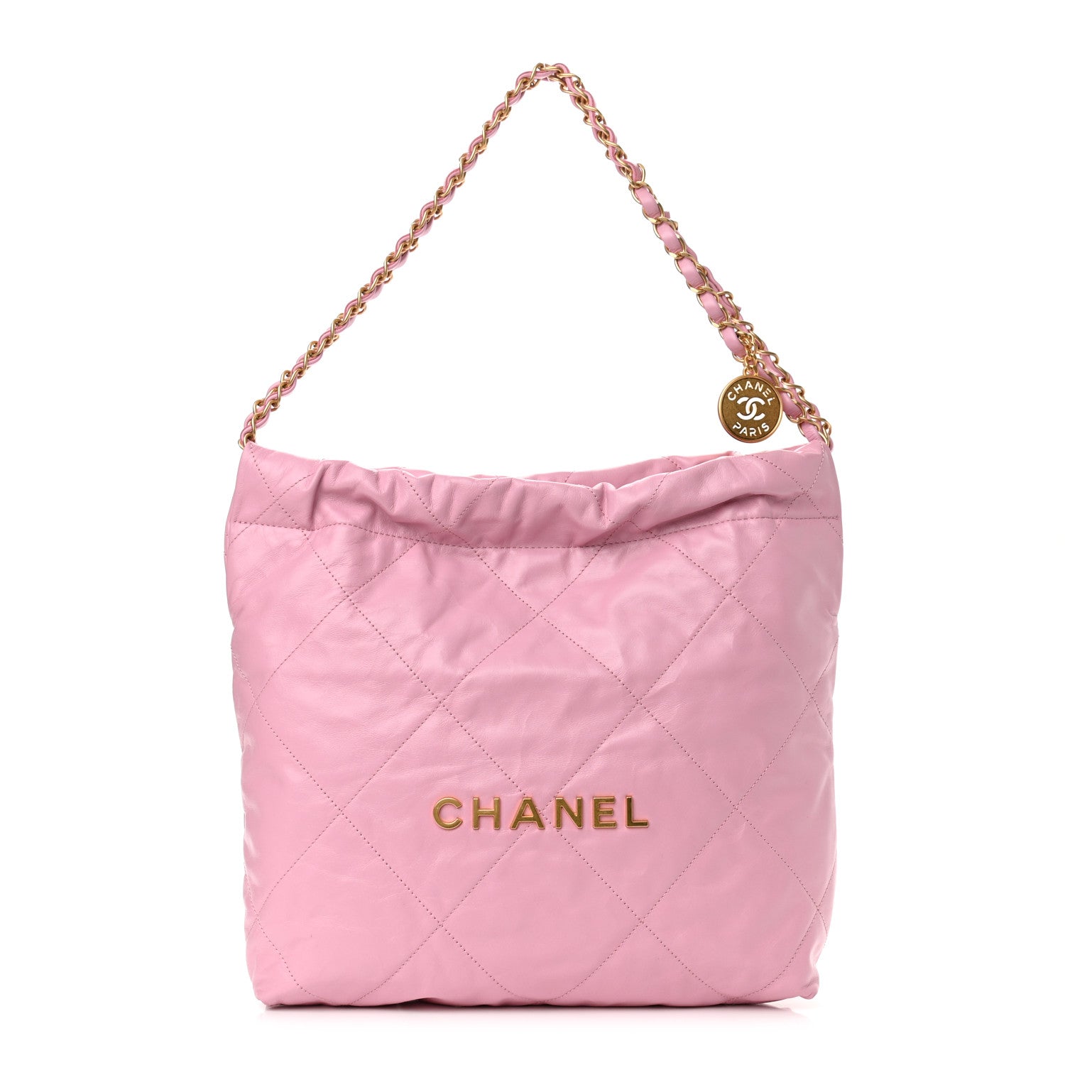 Chanel Shiny Calfskin Quilted Small Chanel 22 Pink 3 of 11