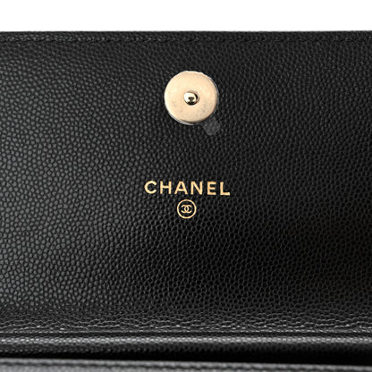 Chanel Caviar Quilted Long Clutch With Chain Black 6 of 12