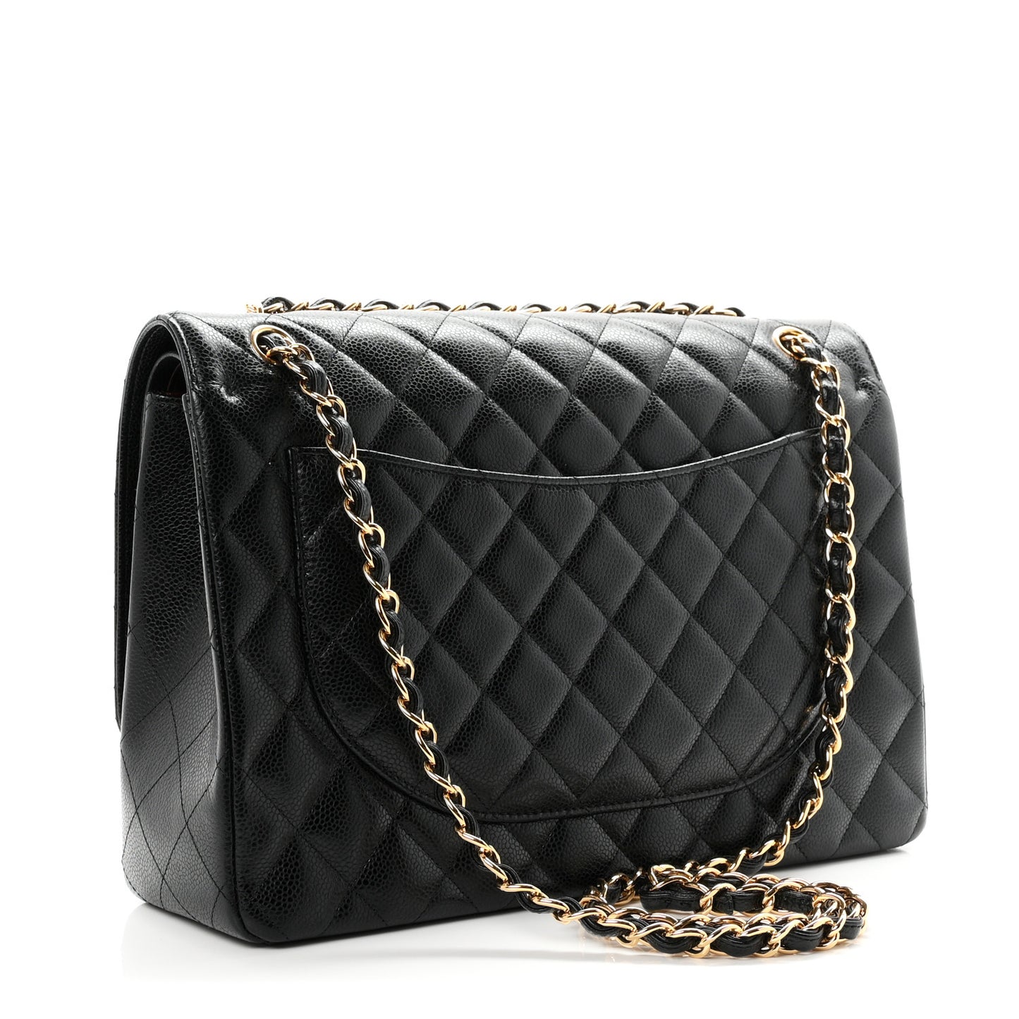 Caviar Quilted Maxi Double Flap Black