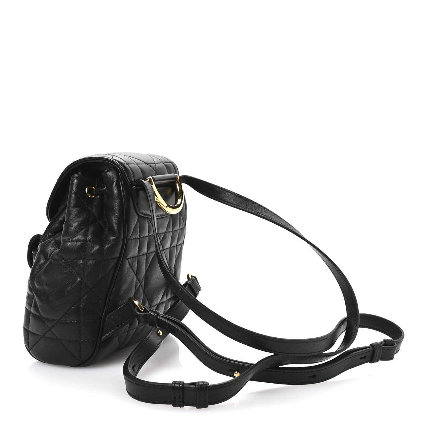 Lambskin Macrocannage Small Caro Backpack Black