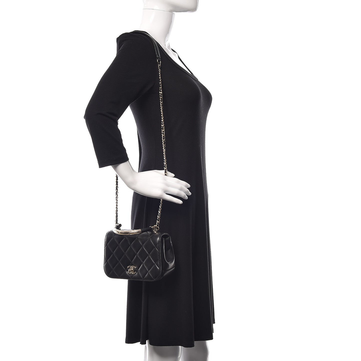 Lambskin Mini Carry Chic Flap Black