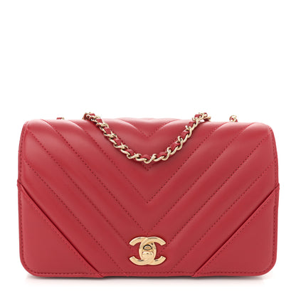 Chanel Calfskin Chevron Quilted Mini Statement Flap Red 1 of 13
