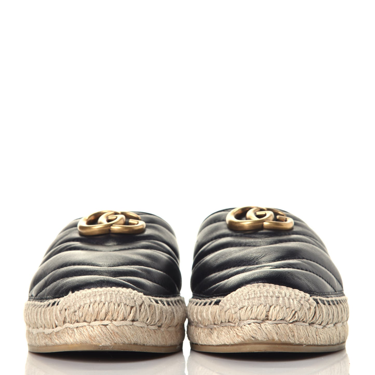 Nappa Matelasse GG Marmont Espadrille Slippers 36.5 Black
