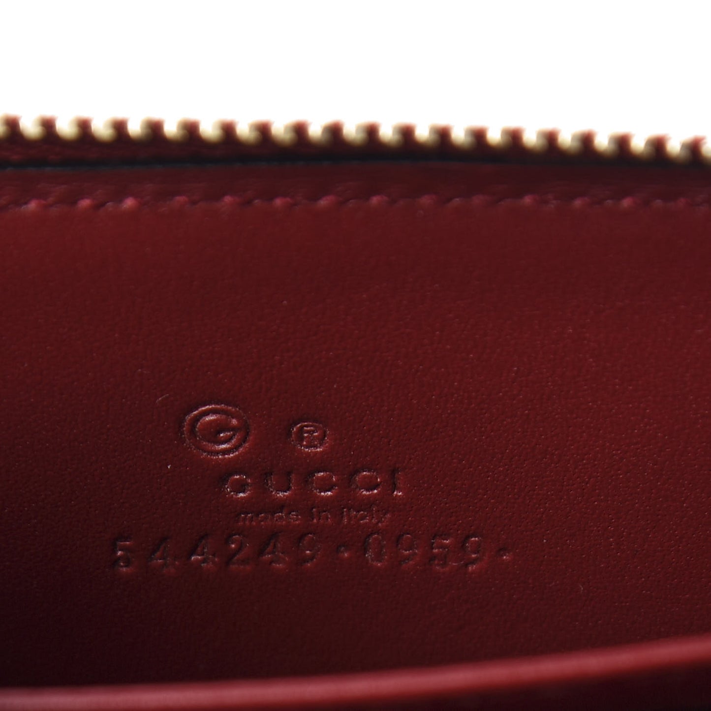Microguccissima Zip Around Card Case Red