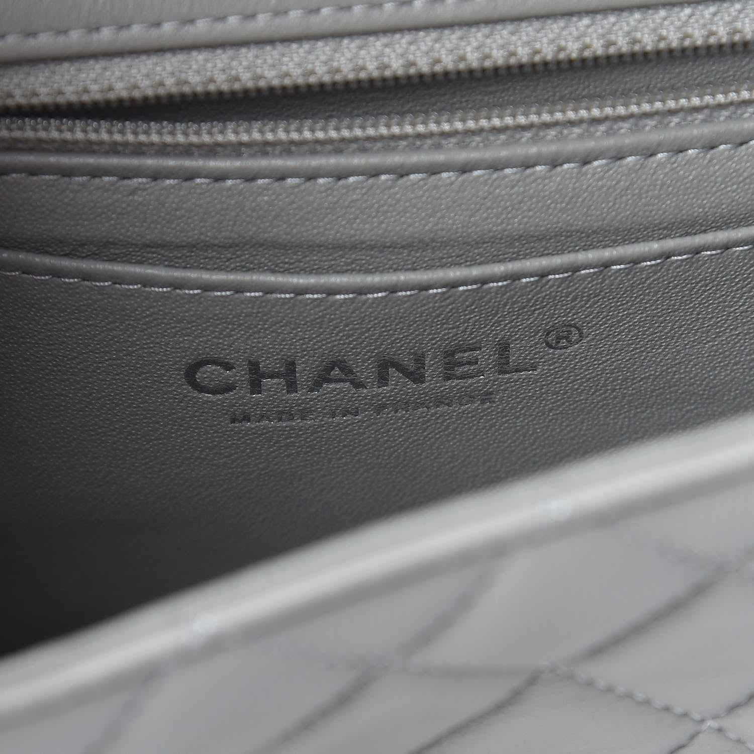 Chanel Lambskin Quilted Mini Rectangular Flap Grey 6 of 11