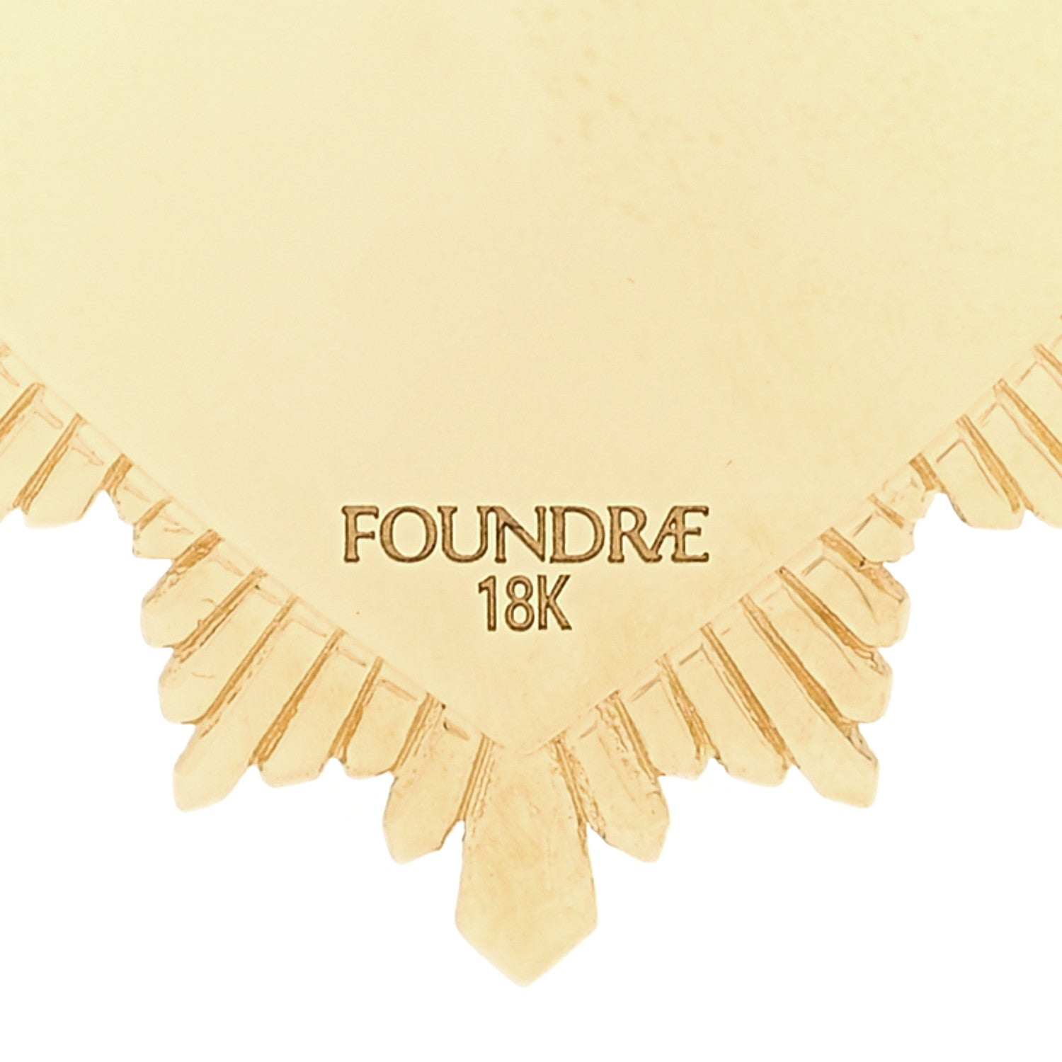 Foundrae 18K Yellow Gold Diamond Oversized Custom Heart Love Token Medallion Pendant 3 of 4