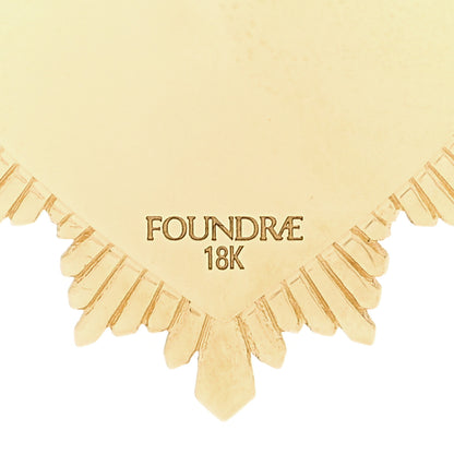 Foundrae 18K Yellow Gold Diamond Oversized Custom Heart Love Token Medallion Pendant 3 of 4