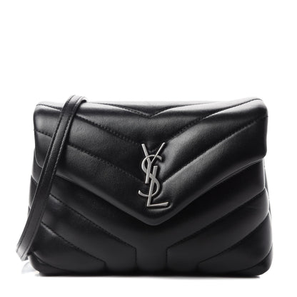 Saint Laurent Calfskin Y Quilted Monogram Toy Loulou Crossbody Bag Black 1 of 12
