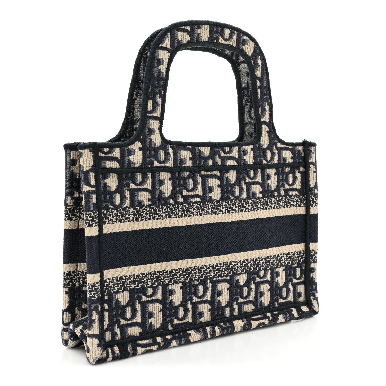 Christian Dior Oblique Mini Book Tote Blue Multicolor 3 of 9
