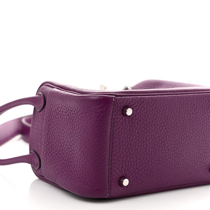 Hermes Taurillon Clemence Mini Lindy 20 Anemone 9 of 13