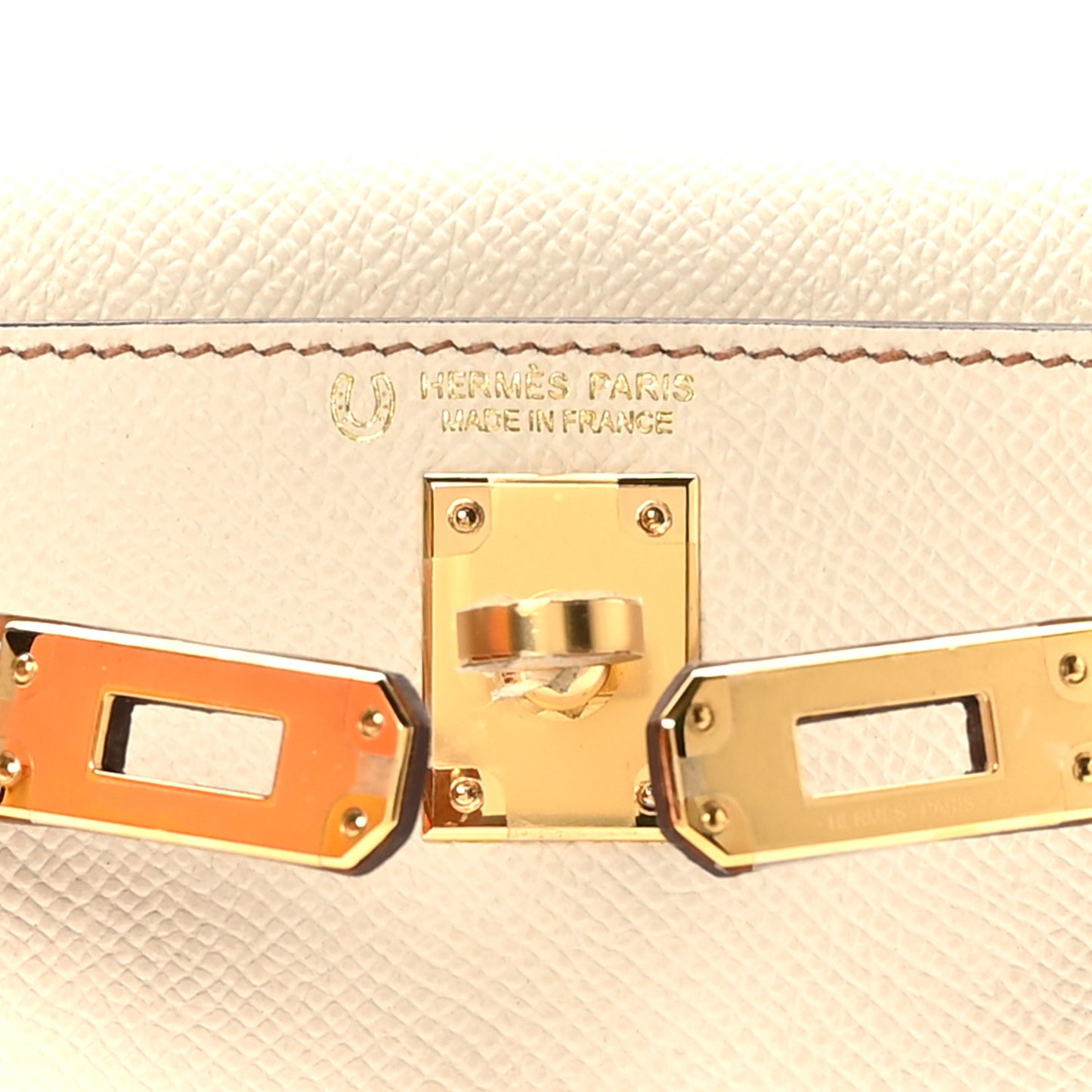 Epsom Horseshoe Mini Kelly Sellier 20 Craie Gold