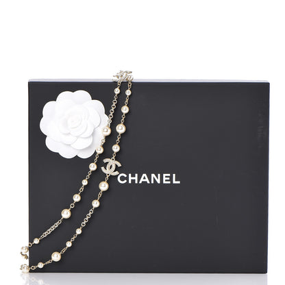 Chanel Pearl Long CC Necklace Gold 6 of 6