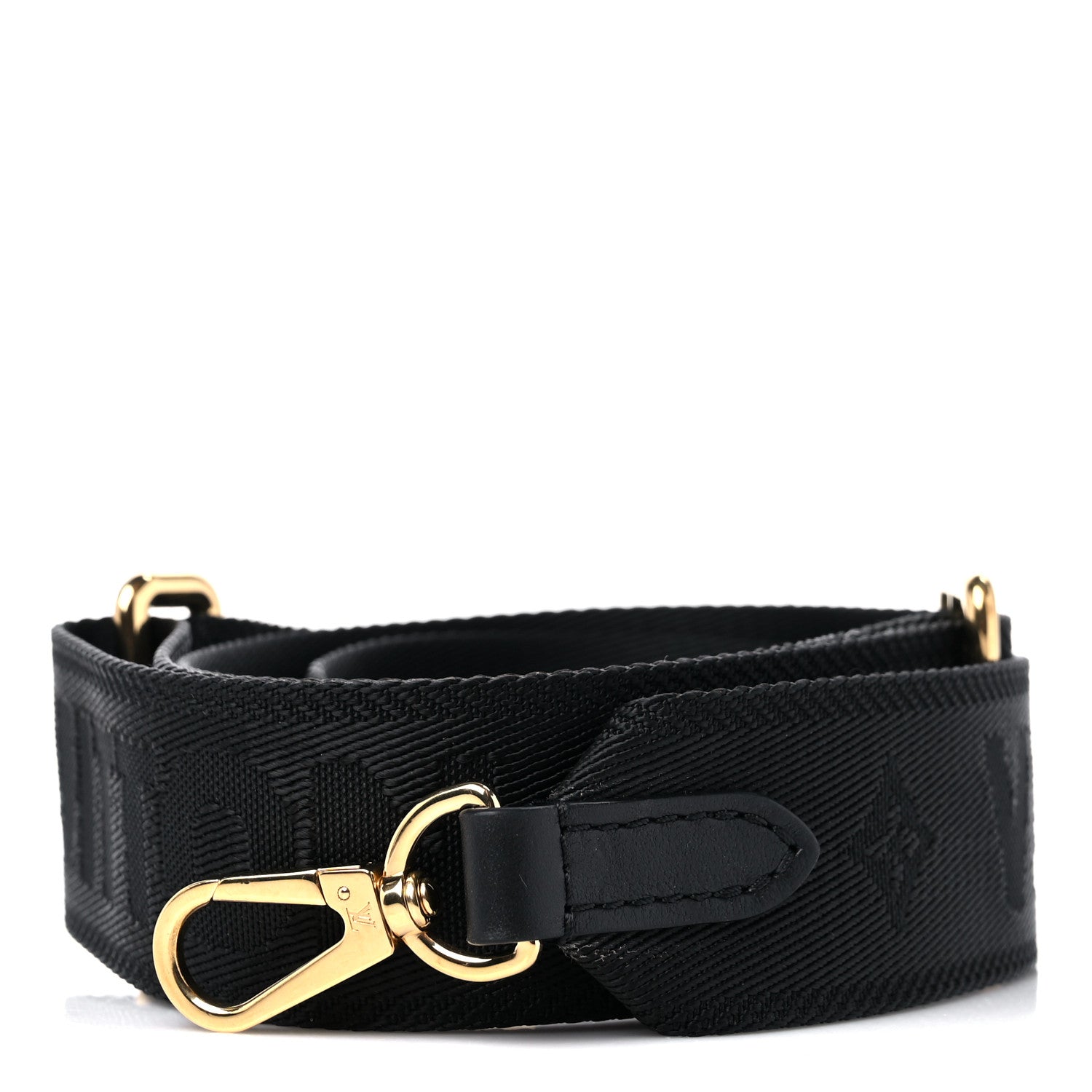 Louis Vuitton Nylon Calfskin Bubblegram Wallet Strap Black 1 of 4
