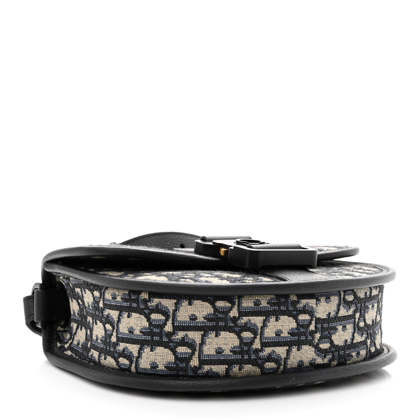 Oblique Grained Calfskin Mini Gallop Bag With Strap Black Beige