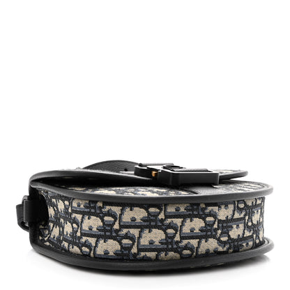 Christian Dior Oblique Grained Calfskin Mini Gallop Bag With Strap Black Beige 4 of 14