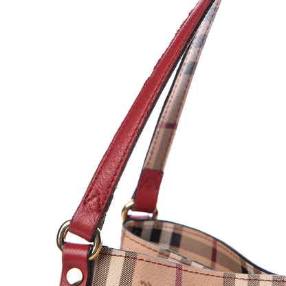Burberry Haymarket Check Small Canterbury Tote Military Red 17 of 23