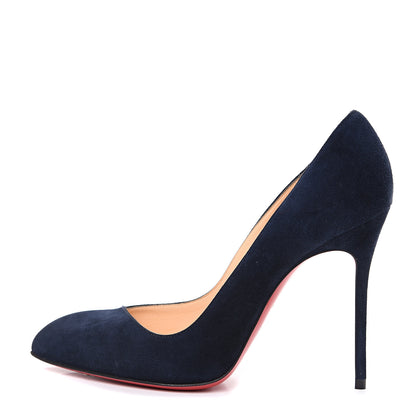 Christian Louboutin Veau Velours Corneille 100 Pumps 37 Navy 1 of 10