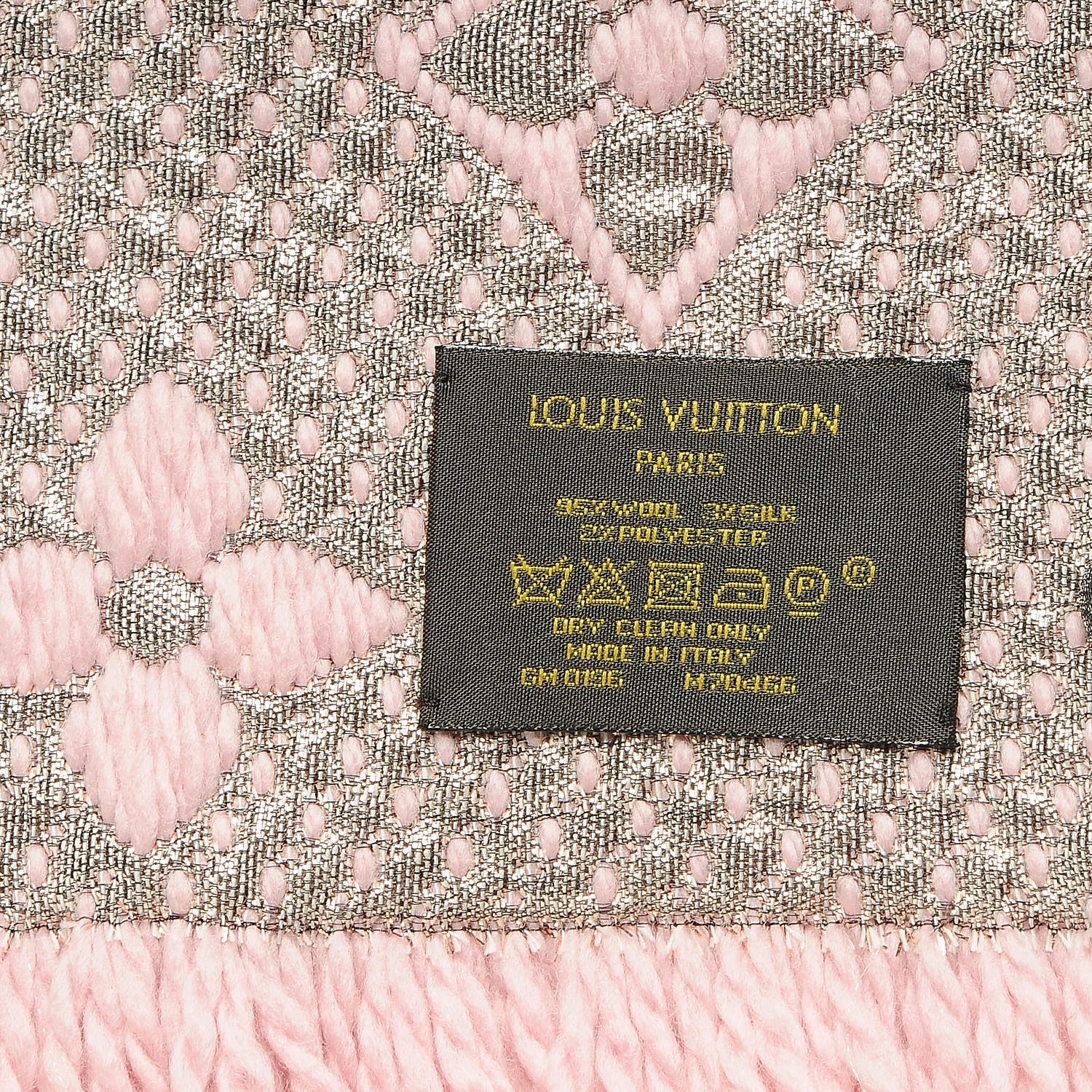Louis Vuitton Wool Silk Logomania Shine Scarf Pink 4 of 4