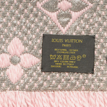 Louis Vuitton Wool Silk Logomania Shine Scarf Pink 4 of 4